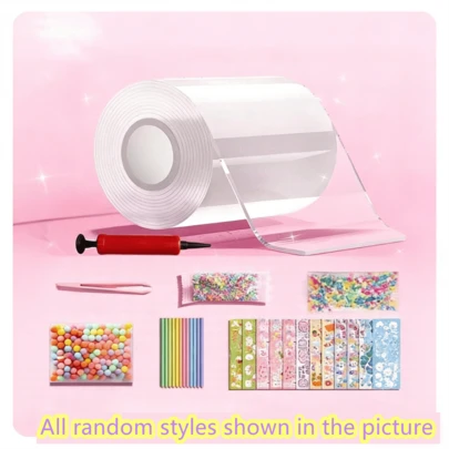 1 món đồ chơi bóp giảm căng thẳng tự làm từ bột nano nhiều màu sắc, bóng bóp/bóng bong bóng tự làm, và các sản phẩm giảm căng thẳng sáng tạo khác, màu ngẫu nhiên.