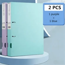 1 pieza Carpeta con 2 orificios y 4 anillos tamaño A4, organizador de archivos con doble capa extraíble para documentos, exámenes y papeles, artículos escolares - Multicolor - Ver 17