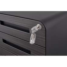 Mobile Filing Cabinet With 3 Drawers For Under The Desk, Simple And Versatile Storage For Documents In Legal/Letter/A4 Format, Tip-Proof Design With 5 Casters, Cold-Rolled Steel, Water And Moisture Resistant - Dark Grey - View 10