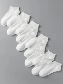 1/3/5/10 Pairs Plain Breathable Deodorizing Women Short Socks - White - View 2
