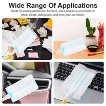 Disposable Electrostatic Duster With Handle, Suitable For Home Use, Effectively Removes Dust, Hair, Debris And Dirt In Tight Spaces, Ideal For Cleaning Car Interiors, Desktops And Home, Plastic Handle, Easy To Clean, Convenient For Lazy People - A - View 9