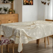 1 chiếc khăn trải bàn họa tiết sóng trừu tượng trang nhã màu nâu nhạt và trắng, được làm từ vải polyester với hình ảnh in sắc nét, thích hợp cho sinh nhật, đám cưới, kỷ niệm, tiệc tùng, dã ngoại, ngày lễ và các sự kiện kỷ niệm khác. - A - Xem 5