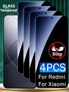 Bộ 4 miếng dán bảo vệ màn hình riêng tư tương thích với , kính cường lực chống vỡ kép, chống nhìn trộm, [Chống va đập - Bảo vệ riêng tư] - màu đen - Xem 1