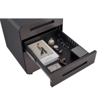 Mobile Filing Cabinet With 3 Drawers For Under The Desk, Simple And Versatile Storage For Documents In Legal/Letter/A4 Format, Tip-Proof Design With 5 Casters, Cold-Rolled Steel, Water And Moisture Resistant - Dark Grey - View 8