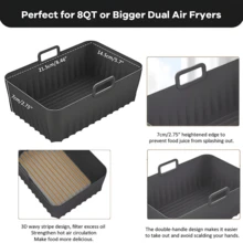 2pcs/4pcs Reusable Silicone Air Fryer Liners, Non-Stick Baking Mats, Air Fryer Kitchen Accessories Replacement - Multicolor - View 5