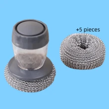 1 pieza Dispensador de líquido automático, cepillo para lavar platos tipo prensa, no rayable, antiadherente - A - Ver 10