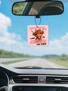 3pcs Cute Highland Cow Car Fragrance Diffuser Set, Funny Hanging Air Freshener, Suitable For Rear View Mirror, Long-Lasting Scent And Odor Removal. Pink Cow Design, Ideal For Female Car Decor And Cow Lover Gifts. Made Of Materials, Applicable To Cars, Trucks, SUVs, As Well As Home, Office, Bathroom, Closet, Dorm, And More, A Practical And Decorative Scented Gift. - Scented Tea - View 8