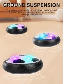 儿童炫酷灯光动感音乐气垫足球，亲子互动，智力开发，创意益智室内/室外竞技充气动力训练球玩具，适合3-12岁男孩女孩，运动游戏，生日礼物，节日派对（需3节AA电池，不包含在内） - 藍色 - 查看 6