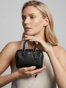 Coach 女士斜挎包，适合日常通勤、旅行、购物和散步 - 黑色 - 查看 8