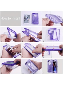 For IPhone 17/16/15/14/13/12/11 Series, Liquid Glitter Case Luxury Floating Bling Sparkle Shockproof Cover Compatible With IPhone For Christmas, Birthday, New Year Gifts, Winter,Gifts For Family, Friends,Birthday,Girlfriend,Boyfriend - Màu Hồng Tươi - Xem 6