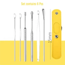 Ear Cleaner Set Earpick Ear Wax Remover Ear Spoon Curette Ear Cleaning Spiral Earpick Easy Earwax Removal Ear Cleaner Kit Gadget - 粉色 - 查看 8