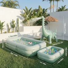 1 pieza Piscina inflable de tamaño completo, piscina inflable de ocio doméstico de PVC grueso y duradero apta para el patio trasero, jardín, relajación al aire libre y enfriamiento en verano - A - Ver 2