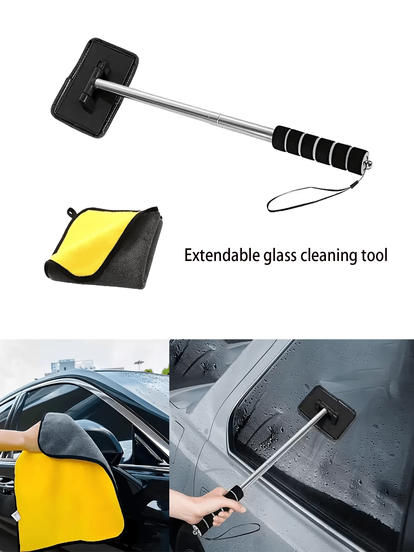 Homonth Retractable Multifunctional Car Windshield Cleaner - Rearview Mirror Water Removal And Wiper. Suitable For Dust Removal, Defogging And Fingerprint Removal, Effectively Solving The Problem Of Fogging And Difficult Cleaning In The Center Of The Windshield. Also Suitable For Cleaning Car Windshields And Body Stains. 180° Free Rotating Brush Head. Easy To Operate. Suitable For Cars And Homes. Multiple Styles Available. An Excellent Gift For Family And Friends. - A - View 1