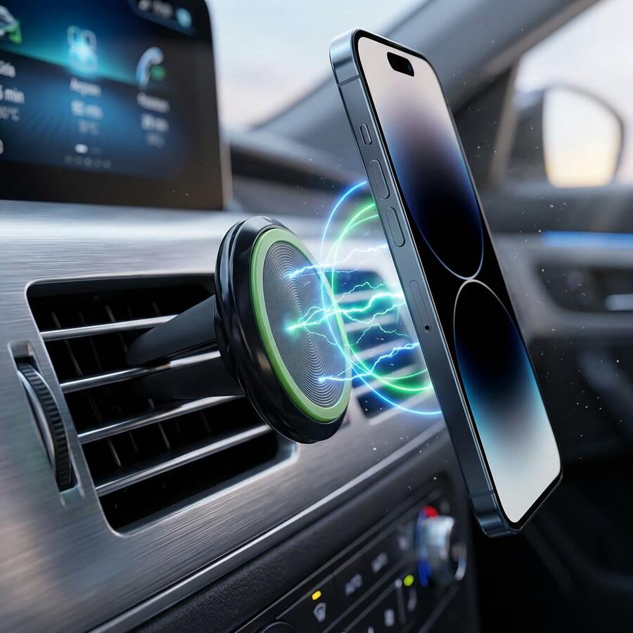 Magnetic Car Phone Holder, Air Vent Mount 360° Rotation, Stable No Shaking, Easy Installation, Hands-Free Driving, Universal