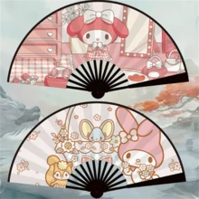 Sanrio 1/件 桂圓卷 黑米 Hello Kitty 可愛卡通派對不織布手搖扇，復古摺扇，夏季必備涼感系列雙面，多款 Hello Kitty、Kuromi、Jade Guigou、My Melody 派對禮物，生日禮物，情人節，婚禮，舞會，旅行配件，返校季，畢業季，母親節，復古風格，夏季完美選擇 - 卡通 - 查看 16