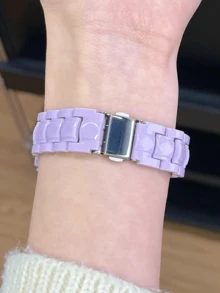 星空图案柔软硅胶表壳 + 亚克力塑料表带，适用于 42mm 46mm 41mm 38mm 40mm 42mm 44mm 45mm 49mm，K-Pop 女团粉丝必备，兼容 10 9 8 SE 7 6 5 4 3，简约纯色运动表带套装 - 淡紫色 - 查看 5