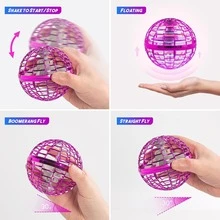UFO Flying Ball Toy, Magic Hovering Ball, Boomerang, 360° Rotating Cosmic Ball, Flying Gyro, Hand-Controlled Mini Drone With LED Lights, Cool Toy Gift - Spherical - View 6