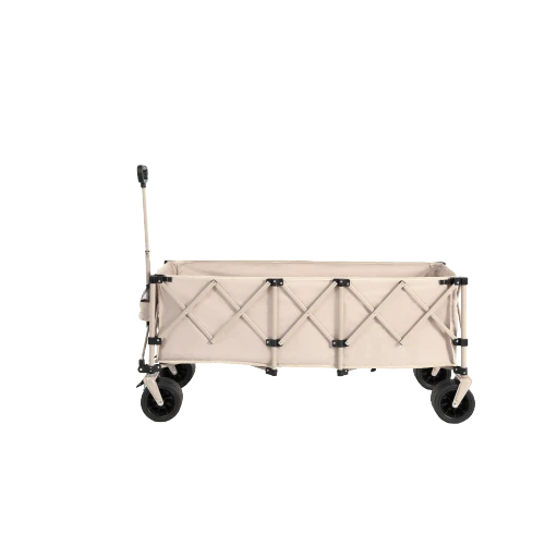 Foldable Wagon With Extended Capacity Of 100 Kg, Robust 300-Liter Garden Cart With Large All-Terrain Wheels And Drink Holders