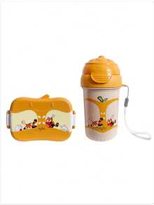 Bộ 2 hộp cơm bento họa tiết hoạt hình kèm cốc nước, chất liệu PP, tiện mang theo. - Nhiều màu - Xem 11