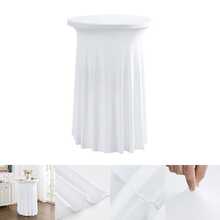 Váy phủ bàn cocktail tròn 32in x 43in / 24in x 43in, chất liệu chiffon co giãn, phù hợp cho quán bar, quán rượu, đám cưới, tiệc tùng, tiệc chiêu đãi, sinh nhật. - Nhiều màu - Xem 18