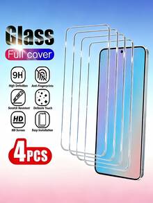 4片装高清钢化玻璃屏幕保护膜，兼容三星 Galaxy S26/A57/A26/A16 5G/A15/A14/A54/A55/A52、小米 15T、红米 Note 15/14/13/12、华为、荣耀 600 Lite 和 17。安装简便，防刮耐磨，兼容手机壳，高清透亮。适用于屏幕保护，是生日、生日、送礼、送亲友的理想之选。手机屏幕保护膜，手机配件。 - 無色 - 查看 2