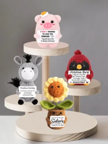 Hand-Crocheted Desk Decorations: Whimsical Sci-Fi Figures, Animal And Plant-Themed Dolls, And Cute Cartoon Designs-A Heartwarming, Handcrafted Gift That Brings Joy And Positivity. These Make Excellent Birthday Gifts For Close Friends, Girlfriends, Or Sisters, Or As Small Tokens Of Friendship For Girl. - Multicolor - View 16