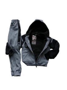 Boys' Fleece Tracksuit Set With Faux Fur For Winter And Cold/Freezing Days - Sea Surf - Màu xám đen - Xem 1