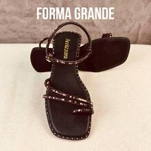 Amizzara Women's Flat Sandals Exclusive Adjustable Shiny Rhinestone Straps Colorful Comfortable Casual - 黑色 - 查看 14