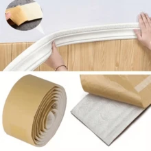 1 Roll 3.14" X 90.55" Self-Adhesive Baseboard Trim, Door Frame Molding, Wall Decor Baseboards For Wall Protection And Home Decoration - A - View 9