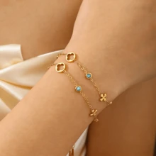 1 chiếc vòng tay cao cấp, sang trọng, đính đá siêu nhỏ, thích hợp đeo hàng ngày, đi nghỉ mát, dự tiệc và hẹn hò. - Vàng - Xem 3