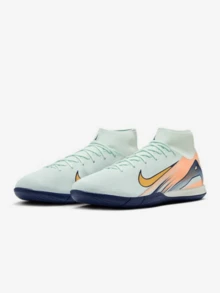 Nike Mercurial Superfly 10 IC 中端室内足球鞋，轻质人造草皮足球鞋，耐用耐磨，适合比赛训练 - 淺綠色 - 查看 1