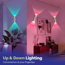 2/4/6packs RGB Motion Sensor LED Lights For Bedroom Decorative Lighting, With Automatic, USB Rechargeable Night Light, Multiple Adjustable Colors For Living Room, Bedroom, Hallway, Bedside, Stairs, Cabinets, Wardrobes, RV Interior Lighting Decor - ánh sáng màu - Xem 5