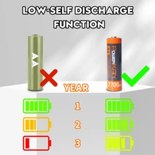 POWERKAN AA 2700mAh 可充电电池：1.2V 镍氢可充电电池，容量大，输出可靠，预充电，即插即用 - 适用于相机、麦克风、控制器等高耗电设备 - 配有耐用电池盒 - 查看 6