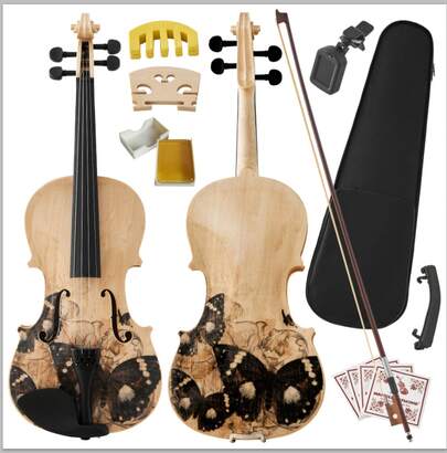Professional 4/4 Full-Size Violin – Premium Sound, Durable & Lightweight Design With Complete Accessories Kit, Exquisite Handcrafted Finish, Ideal Unique Gift For Musicians, Students & Beginners