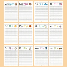 字母描紅練習本，32頁色彩編碼 A-Z 與數字 1-10，大寫/小寫練習，幼兒筆觸控制，早期寫作技能 - 彩色 - 查看 9