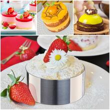 Bộ 5 khuôn bánh tròn (4 khuôn và 1 dụng cụ đẩy), khuôn mousse tráng miệng bằng thép không gỉ 3 inch kèm dụng cụ đẩy và tấm nâng, thích hợp cho nhà hàng, tiệc tùng, gia đình và tiệm bánh. - Nhiều màu - Xem 5