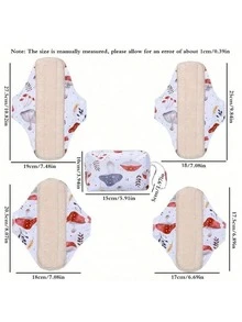 5pcs Reusable Sanitary Pad Set With Storage Bag (4pcs Pads + 1 Bag) - Washable, Odorless Feminine Hygiene Pads, Suitable For Day And Night Use, Multiple Sizes, For Women's Health Care - one-size - View 3