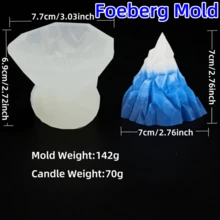 3D Iceberg Volcano Mountain Candle Silicone Mold DIY Aromatherapy Soap Resin Casting Mould DIY Snow Mountain Handmade Plaster Craft Making Home Decor Gift - A-White - View 13