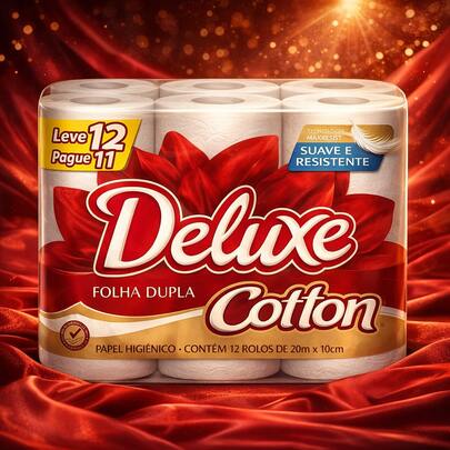 Papel Higienico Folha Dupla Neutro Deluxe 12 Rolos 20 metros