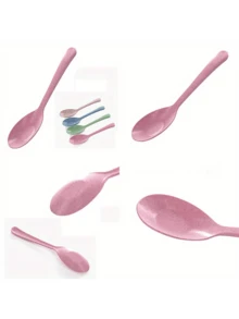 4 chiếc thìa nhựa cán dài chất liệu PP - Hoàn hảo cho việc nấu nướng và múc canh trong nhà bếp - Xem 4