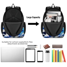 15-Inch Robot Themed Backpack, Headphone Print Rucksack, Suitable For School, Party, Daily Use, Oxford Cloth Durable Material Washable, Unisex - 15 Inch Backpack - View 10