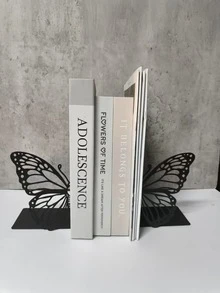 1 Stück Cut Out Metall-Schmetterling-förmiger Buchständer, L-förmiger Metall-Buchstütze, Heim-Dekoration Bücherregal, dekorative Tisch-Ornamente - Verschiedenfarbig - Übersicht 4
