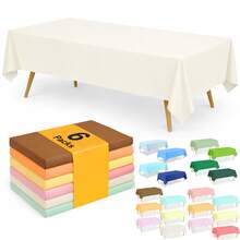 4/6片装一次性塑料桌布 – 加厚派对桌布，适用于婴儿派对、生日、婚礼、自助餐 – 混合绿色和蓝色色调（浅绿色、青柠色、草绿色、深绿色、浅蓝色、天蓝色、蓝色、深蓝色） - 彩色 - 查看 2
