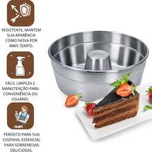 Kit 3 Forms No. 16 Round Bakery Pudding Cake With Hole - Silver - View 3
