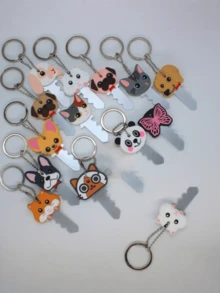 5 piezas, Lindo estuche de animal para llavero, Tapa protectora Llavero Llavero - Multicolor - Ver 6