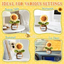 Hand-Crocheted Desk Decorations: Whimsical Sci-Fi Figures, Animal And Plant-Themed Dolls, And Cute Cartoon Designs-A Heartwarming, Handcrafted Gift That Brings Joy And Positivity. These Make Excellent Birthday Gifts For Close Friends, Girlfriends, Or Sisters, Or As Small Tokens Of Friendship For Girl. - Multicolor - View 11