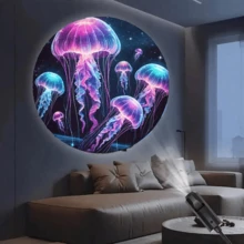 Ocean Creature LED Projection Lamp, USB Night Light, Holiday Decor Light With Jellyfish Pattern. Suitable For Indoor Use. Can Achieve 360-Degree Projection On Bedroom Walls And Ceilings. Applicable For Holiday Parties, Birthday Gifts, And Valentine's Day Gifts Lighting. - Black - View 12
