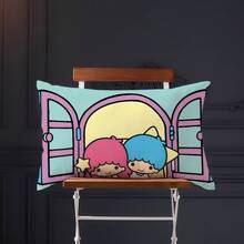 SANRIO 1/4件正方形抱枕套 可愛印花設計 甜美女孩風 房間裝飾 拉鍊開合 100%聚酯纖維 家居裝飾枕套 沙發靠墊套 包含「Sparkling」閃亮、豹紋等款式 - A - 查看 30