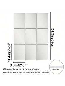 16 Peças Espelho Quadrado Acrílico DIY Decoração, Adesivos de Parede Prateados Modernos Removíveis e Autoadesivos, Adequados para Sala de Estar, Sala de Jantar, Quarto, Banheiro, Decoração de Festa, Adesivos de Feriado - 1mm - Visão 21