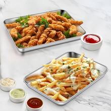 1pc/3pcs Stainless Steel Flat Bottom Steamer Tray, Kitchen Food Storage Container, Suitable For Steaming Vegetables And Baking Cakes - Multicolor - View 4